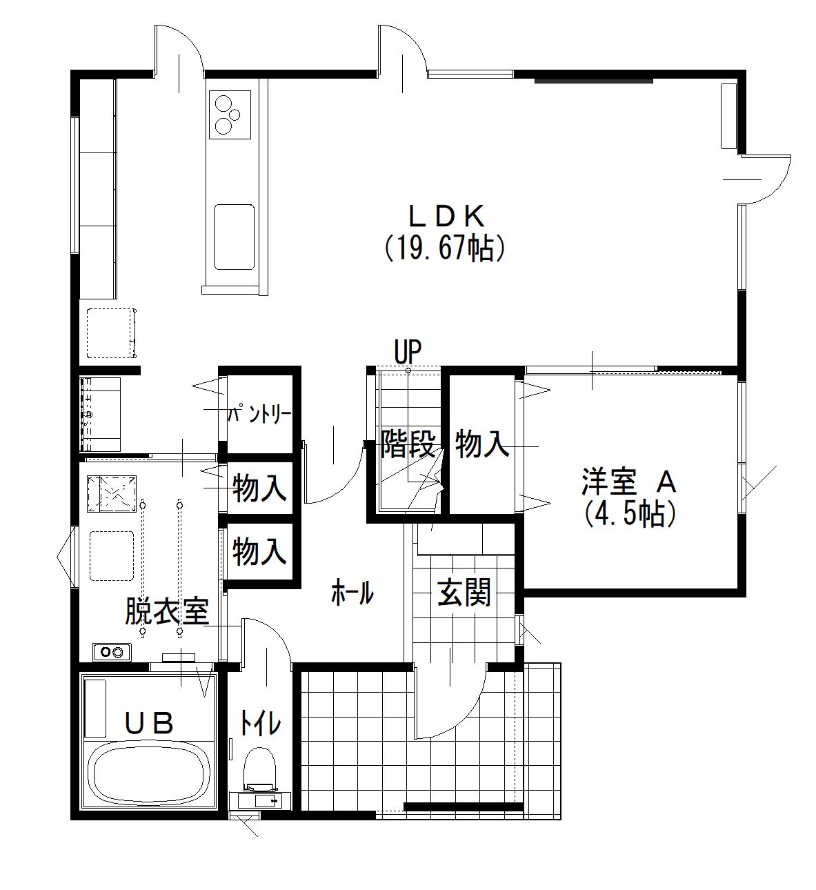 間取り：の1F