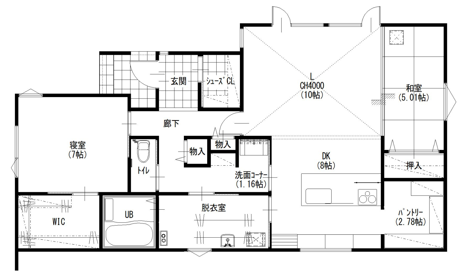 間取り：の1F