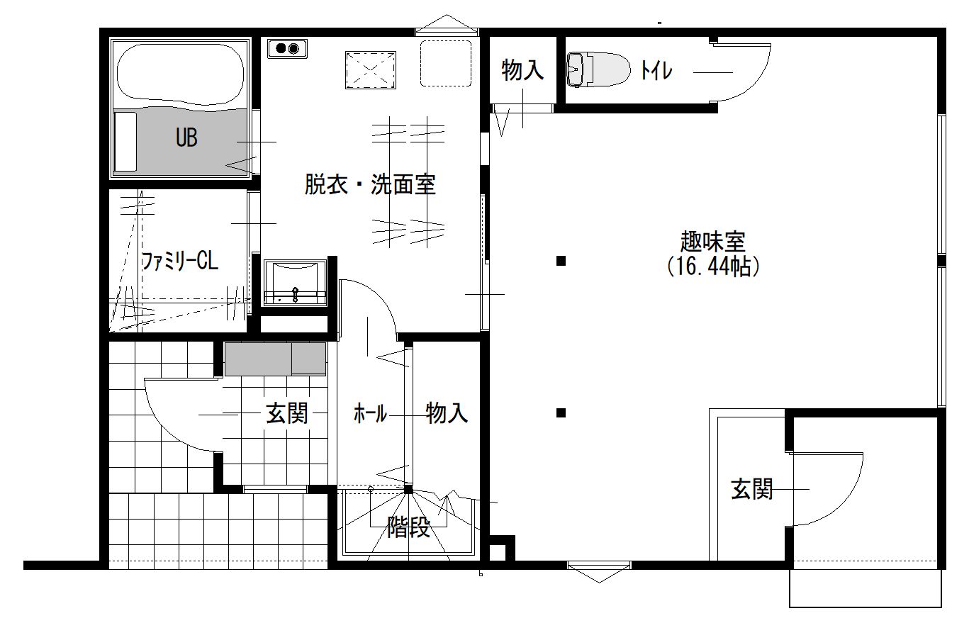 間取り：の1F