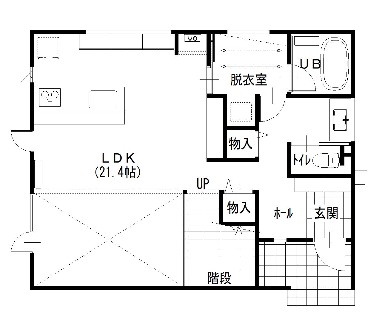 間取り：の1F